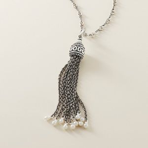 James Avery Tassel Pendant with Cultured Pearls and 20” Chain